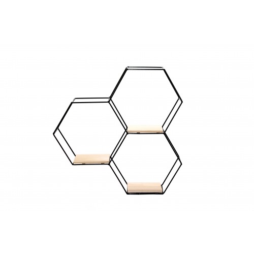 Black Hexagon Metal Shelf