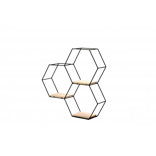 Black Hexagon Metal Shelf