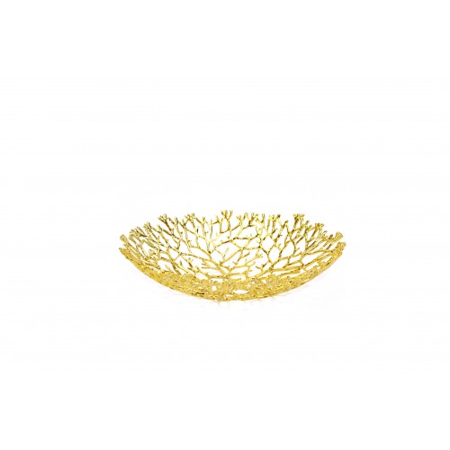 Golden Round Tree Branches Tray