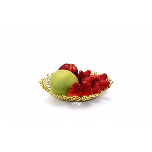 Golden Round Tree Branches Tray