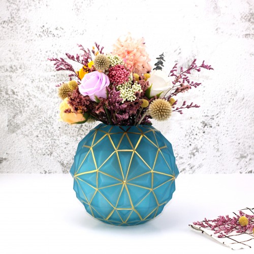 Polygon Pattern Crystal Vase