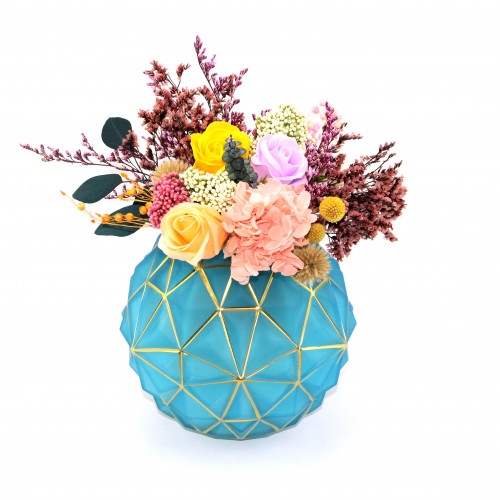 Polygon Pattern Crystal Vase