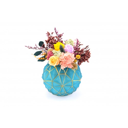 Polygon Pattern Crystal Vase
